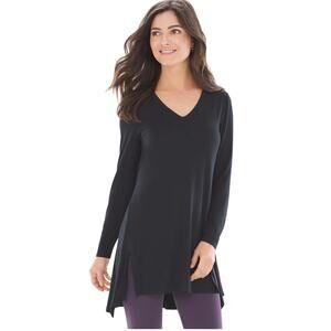 Soma - Soft Side Slit Tunic Black - Size 2XL